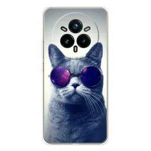 Чехол с принтом для Realme 14 Pro 5G (AlphaPrint) Модные коты (Стильный кот)