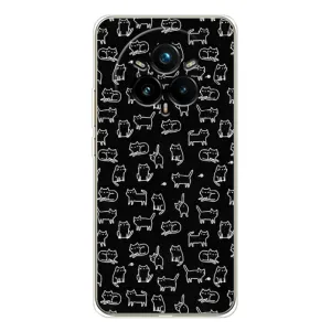 Чехол с принтом для Realme 14 Pro (AlphaPrint) Модные коты (Меленькие котики)