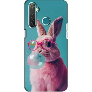 Чохол з принтом стильні тварини для RealMe 5 Pro (Кролик в окулярах)