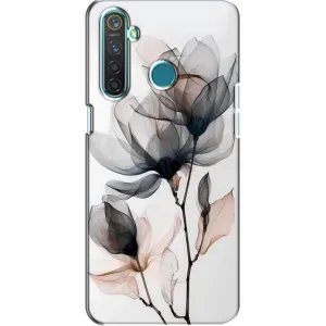Чохол з квітковим принтом на RealMe 5 Pro (Квіти на білому)