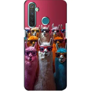 Чохол з принтом стильні тварини для RealMe 5 Pro (Лами в окулярах)