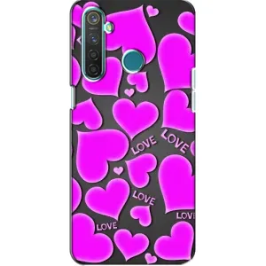 Чехлы для любимой на RealMe 5 Pro (VPrint) (Pink hearts)