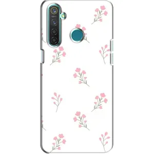 Чохол з квітковим принтом на RealMe 5 Pro (Рожеві квіти)