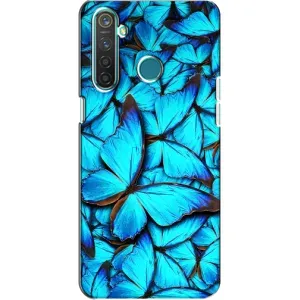 Чохол з принтом для RealMe 5 Pro - (Прикольні) (AlphaPrint) (Сині метелики)