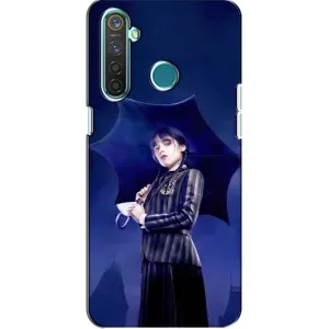 Чохли Венсдей на Realme 5 Pro Уенсдей (AlphaPrint) (Венздей з парасолькою)