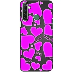 Чехлы для любимой на Реалми 6i (VPrint) (Pink hearts)