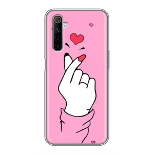 Чехол с принтом для Realme 6 (AlphaPrint - Знак сердечка)