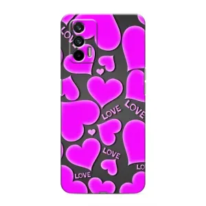 Чехлы для любимой на Реалми 7 (VPrint) (Pink hearts)