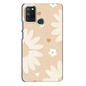 Чохол з квітковим принтом на RealMe 7i => РилМі 7і (Бежеві квіти)