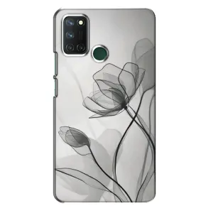 Чохол з квітковим принтом на RealMe 7i => РилМі 7і (Чорні квіти)