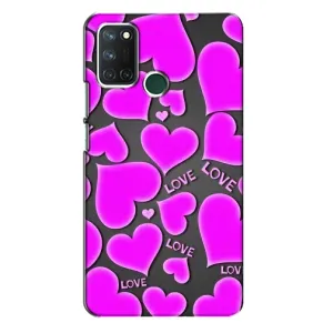 Чехлы для любимой на RealMe 7i => РилМі 7і (VPrint) (Pink hearts)