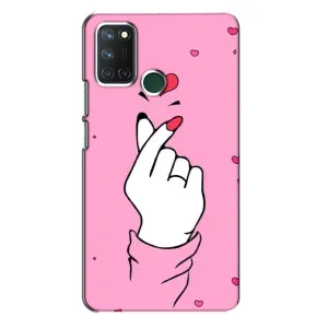 Чехол с принтом для Realme 7i (AlphaPrint - Знак сердечка)