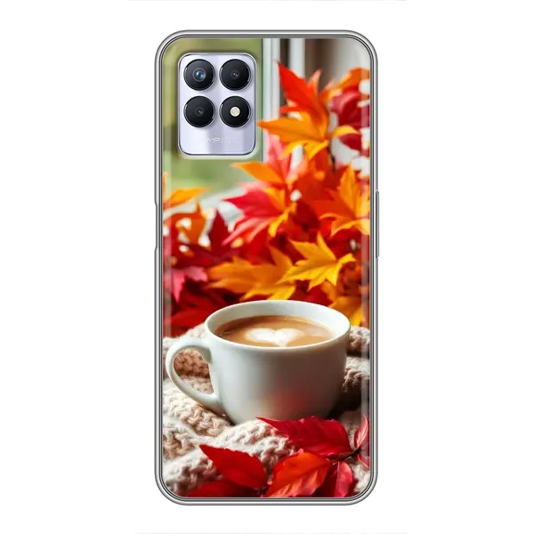 Чехол с принтом «Кофе и листья» для Realme 8 Pro Чехол с принтом «Кофе и листья» для Realme 8 Pro