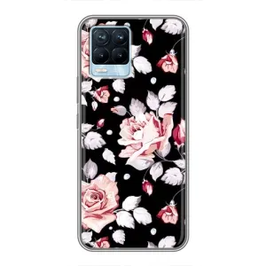 Чохли з квітами для Realme 8 (VPrint) (Квіти на чорному)