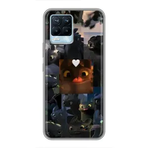 Чехол как приручить дракона на Realme 8 (Дракон коллаж)