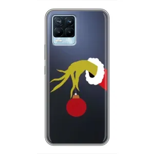 Зимні Чохли для Рілмі 8 - прозорий фон (Грінч з іграшкою)