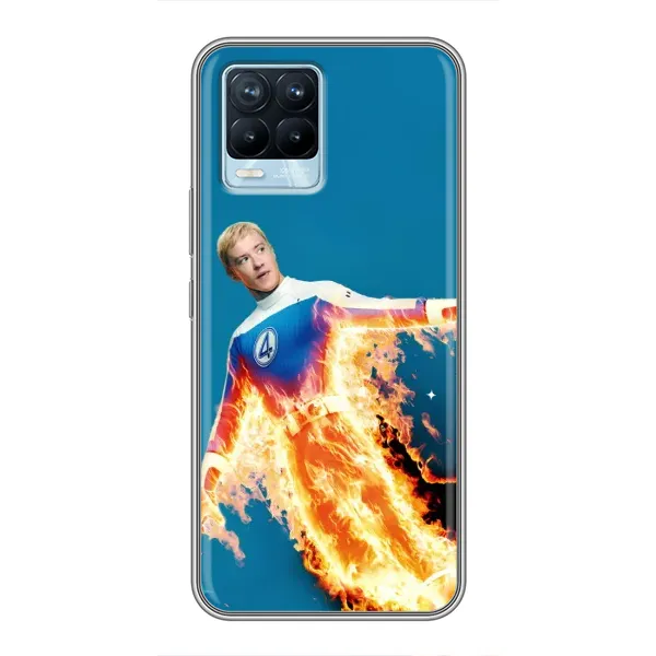Чехол с принтом «Человек-факел в огне» для Realme 8 Чехол с принтом «Человек-факел в огне» для Realme 8