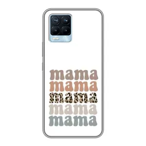Чохол з принтом «Текстовий колаж мама» для Realme 8