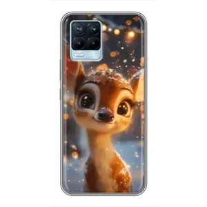 Чехол с принтом «Олененок среди гирлянд» для Realme 8