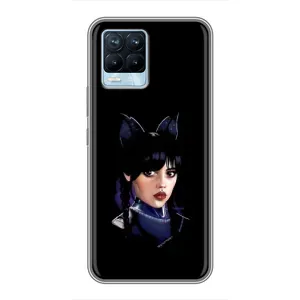 Чехлы Венсдей на Realme 8 Уэнсдей (AlphaPrint) (серьезная Уэнздей)
