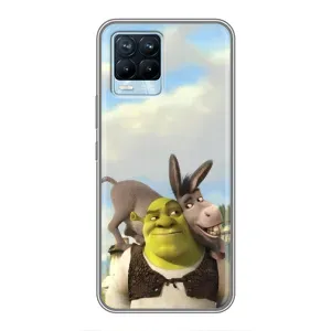 Чехол с мультфильмом Шрек на Realme 8 (Шрек и Осел)