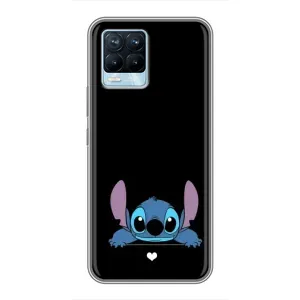 Чехол с принтом Стич на Realme 8 (Стич на черном)