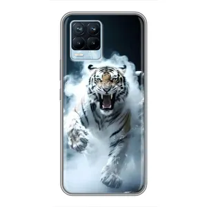 Чохол з принтом «Білий тигр у диму» для Realme 8