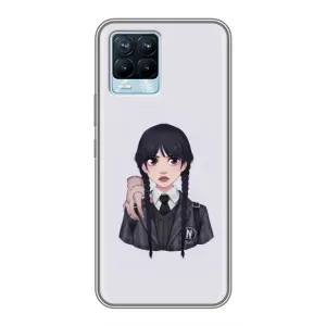 Чехлы Венсдей на Realme 8 Уэнсдей (AlphaPrint) (Уэнздей и Вещь)