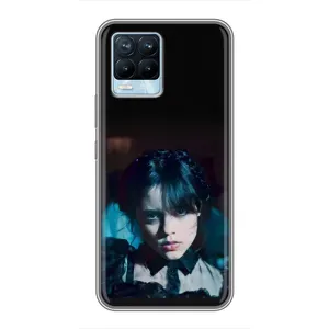 Чехлы Венсдей на Realme 8 Уэнсдей (AlphaPrint) (взгляд Уэнздей)