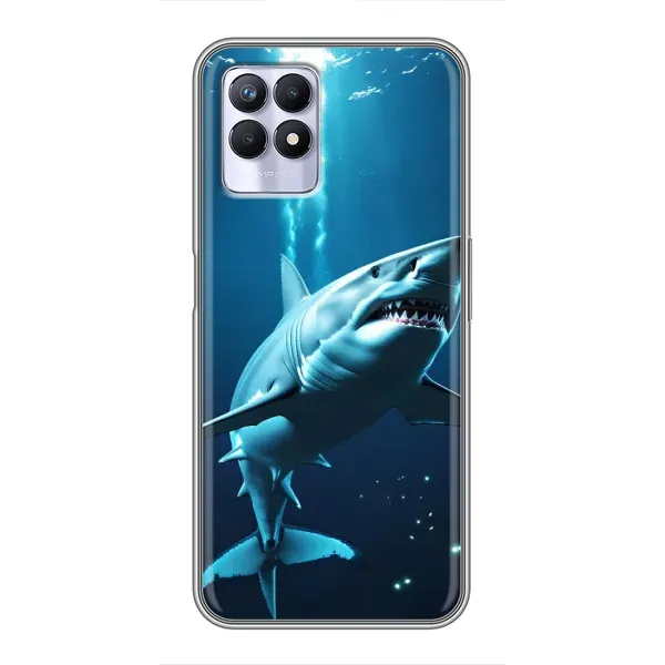 Чехол с принтом «Акула под водой» для Realme 8i Чехол с принтом «Акула под водой» для Realme 8i