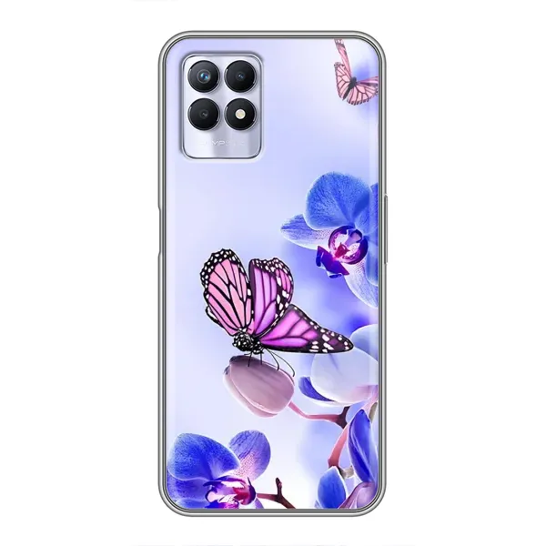 Чохол з принтом «Метелик на квітах» для Realme 8i Чохол з принтом «Метелик на квітах» для Realme 8i