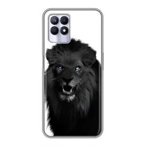 Чехлы с картинками животных Realme 8i (Черный ЛЕВ)