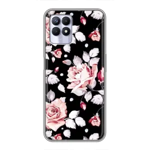 Чохли з квітами для Realme 8i (VPrint) (Квіти на чорному)
