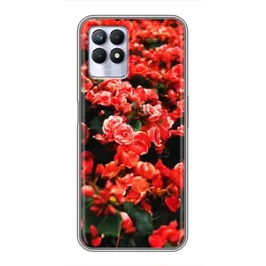 Чохли з квітами для Realme 8i (VPrint) (Квіти червоні)