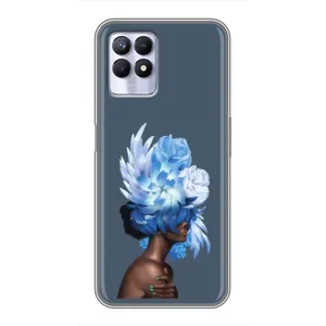 Чехлы (ART) Цветы на Realme 8i (VPrint) (Квіти на голові)