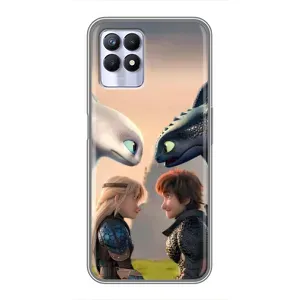 Чехол как приручить дракона на Realme 8i (Иккинг и Астрид)