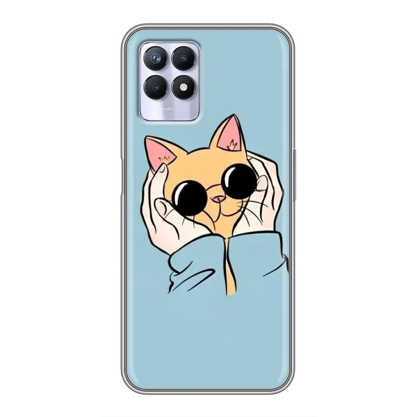 Чохол з принтом «Котик в окулярах» для Realme 8i Чохол з принтом «Котик в окулярах» для Realme 8i