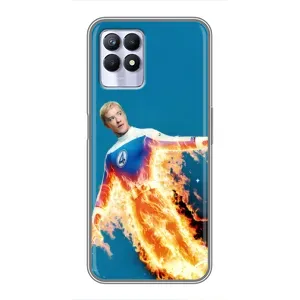 Чехол с принтом Фантастическая четверка для Realme 8i (Человек-факел в огне)