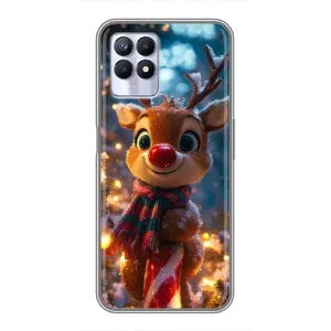 Яскравий чохол для Realme 8i з Зимові Оленята (Олень з шарфом)