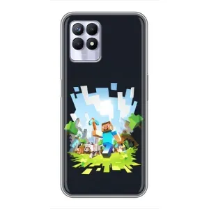 Чохол з принтом «персонажі Minecraft» для Realme 8i