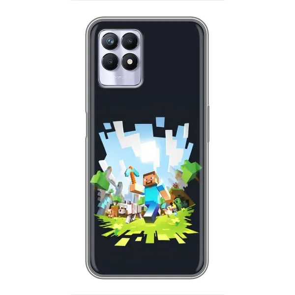 Чохол з принтом «персонажі Minecraft» для Realme 8i Чохол з принтом «персонажі Minecraft» для Realme 8i