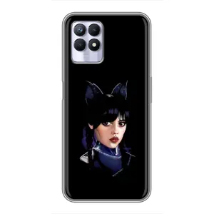 Чехлы Венсдей на Realme 8i Уэнсдей (AlphaPrint) (серьезная Уэнздей)