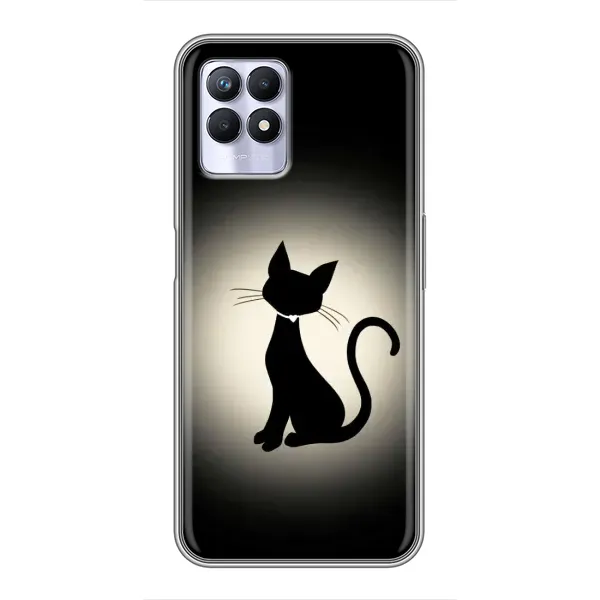 Чохол з принтом «Силует котика» для Realme 8i