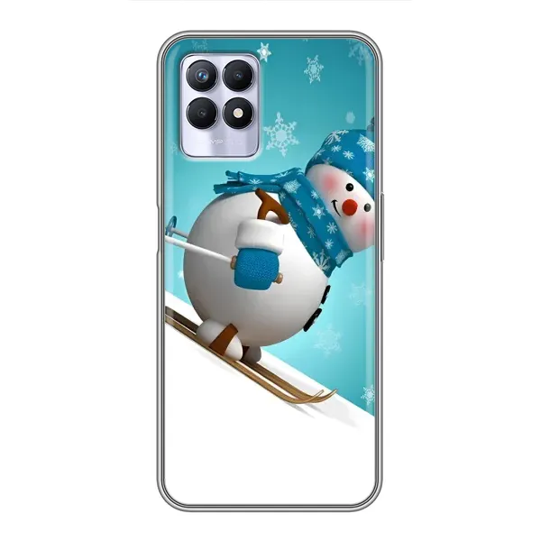 Чохол з принтом «Сніговик на лижах» для Realme 8i