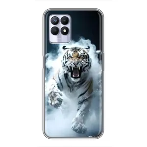 Чехол с принтом «Белый тигр в дыму» для Realme 8i