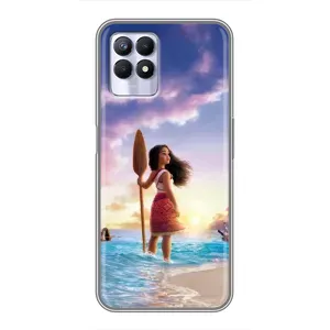 Чехол с мультфильмом Моана Realme 8i (Моана с веслом)