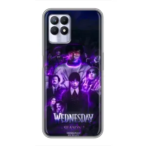 Чехол с дизайном Венздей 2 на Realme 8i (Фиолетовая магия Уэнздей)