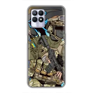 Чехлы с картинкой ЗСУ для Realme 8i (AlphaPrint) (Воїн ЗСУ)