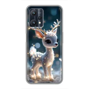 Яскравий чохол для Realme 9 Pro Plus з Зимові Оленята (Блискуче оленятко)