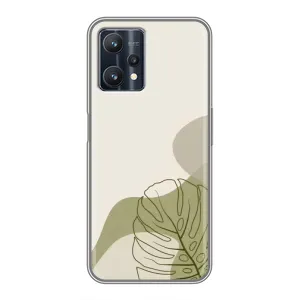 Силконовий чохол з принтом в квітах на Realme 9 Pro Plus (Зелена монстера дизайн)